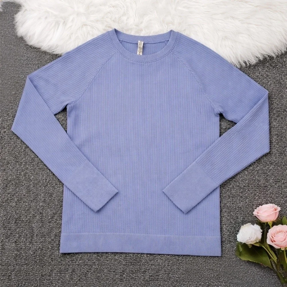 Lululemon Rest Less Pullover Ribbed Long Sleeve Top Size 10 Performance Training
